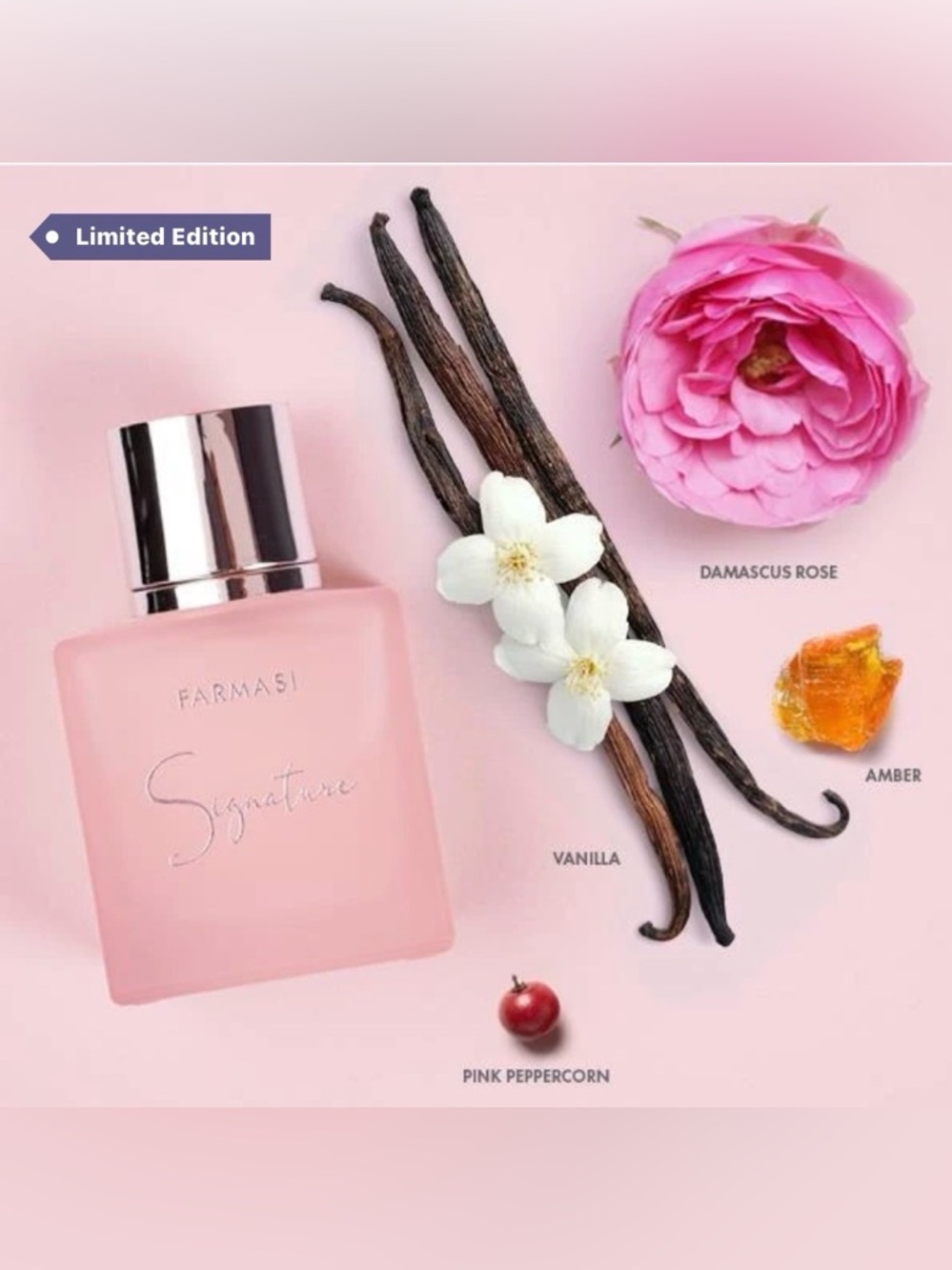 Farmasi Signature Collection Eau de Parfum. 
Fruity-Woody